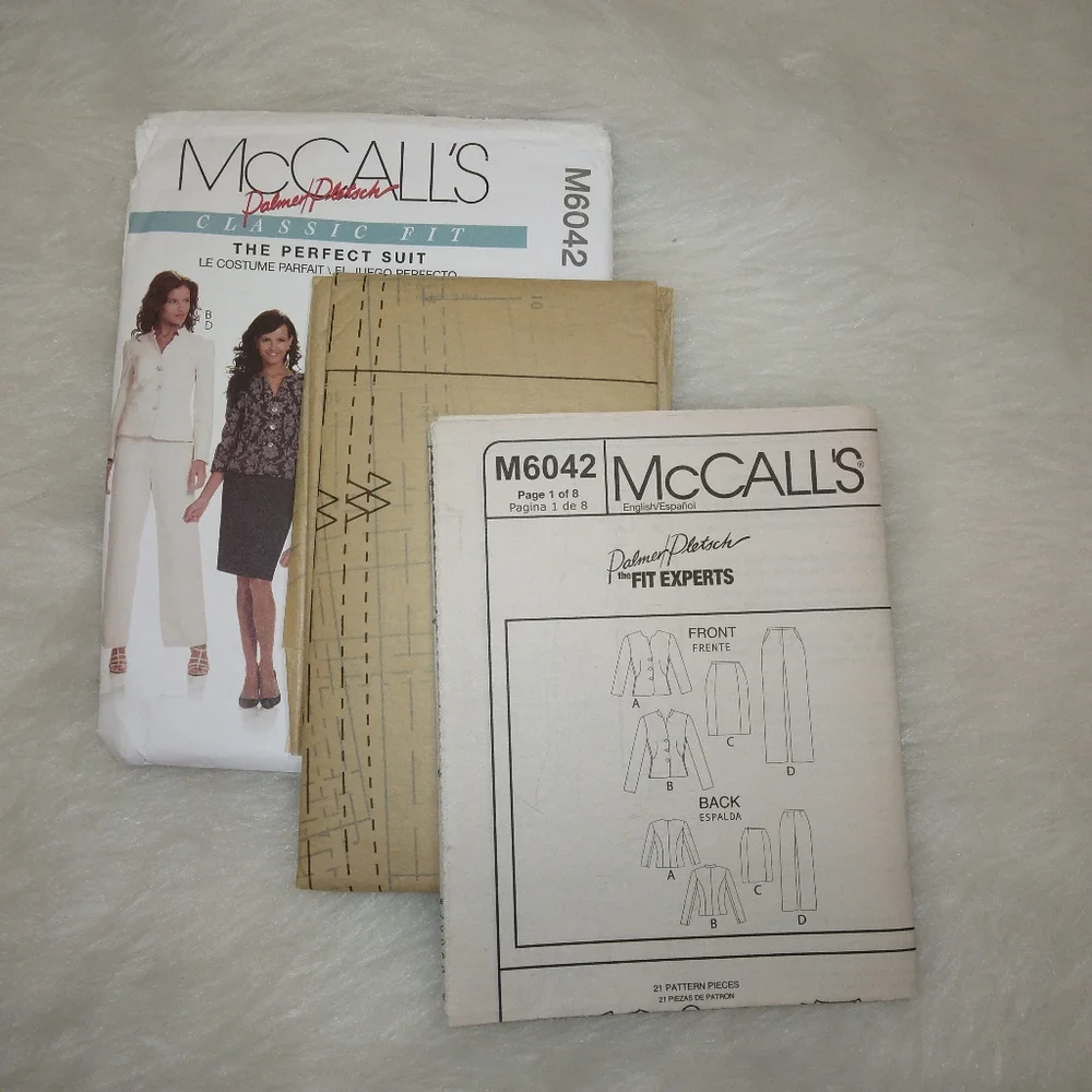 MCCALL'S M6042 Sz 8-14 The Perfect Suit build a capsule Wardrobe lined jacket,